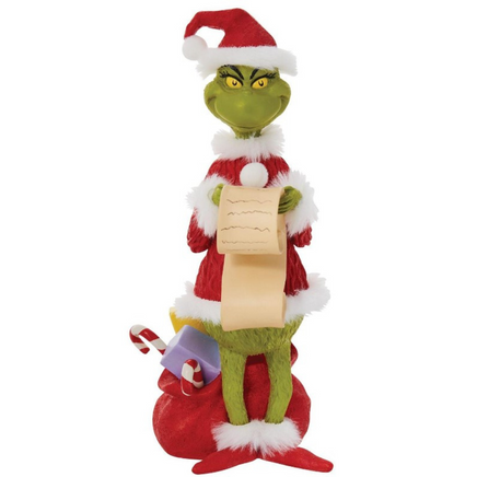 Grinch Checking his list Enesco 2022 Christmas Grinch Figurine