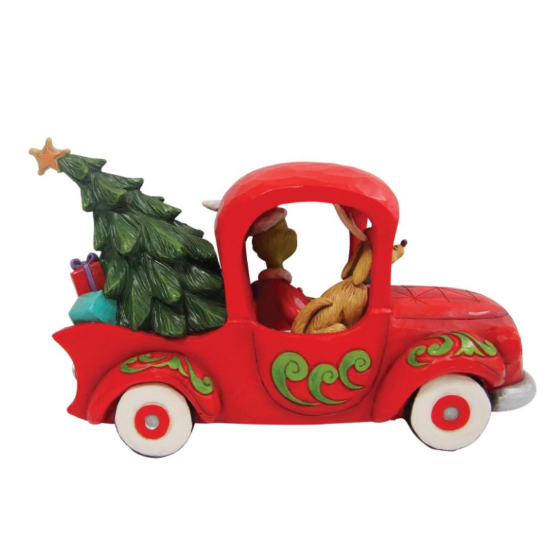 Grinch in Red Truck with Max and Cindy Lou Who Figurine