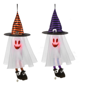 Hanging Kicking & Crackling Jack O Lantern Ghost