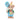Happy Birthday teddy bear figurine with flocked fur holding blue birthday balloon and gift box.