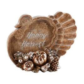 Happy Harvest Thanksgiving Turkey Table Top Decor Harvest Figurine 