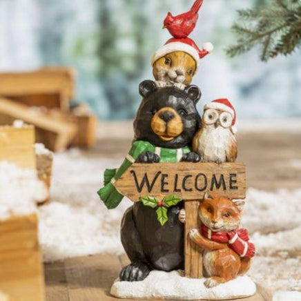 Holiday Welcome Forest Friends Statue