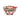 Holiday-themed stoneware candy dish with sculpted red hearts and black-and-white trim, tied with a red cord and matching spoon