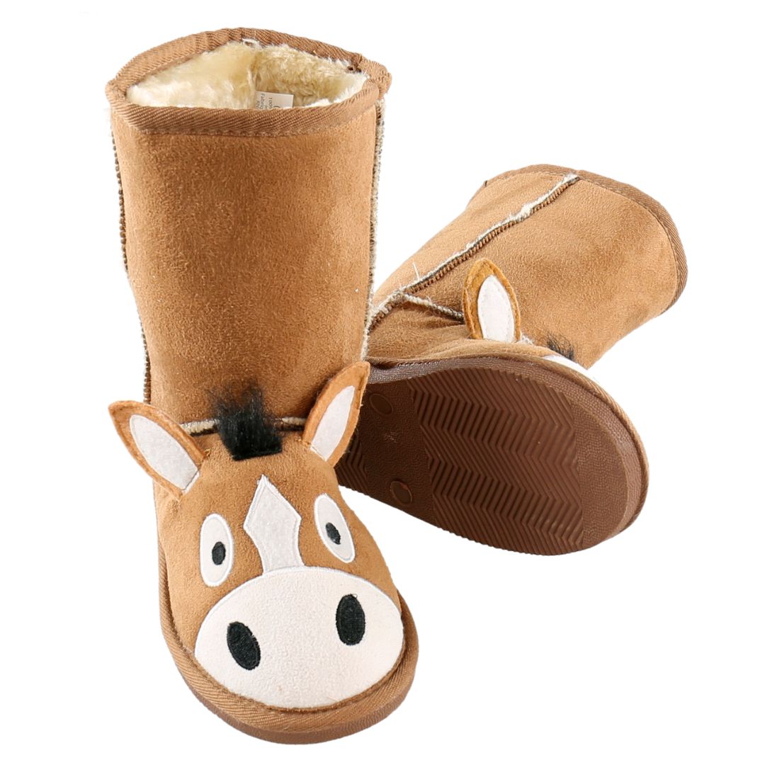Horse Toasty Toez Slipper Boots for Kids - Giddy-Up Style