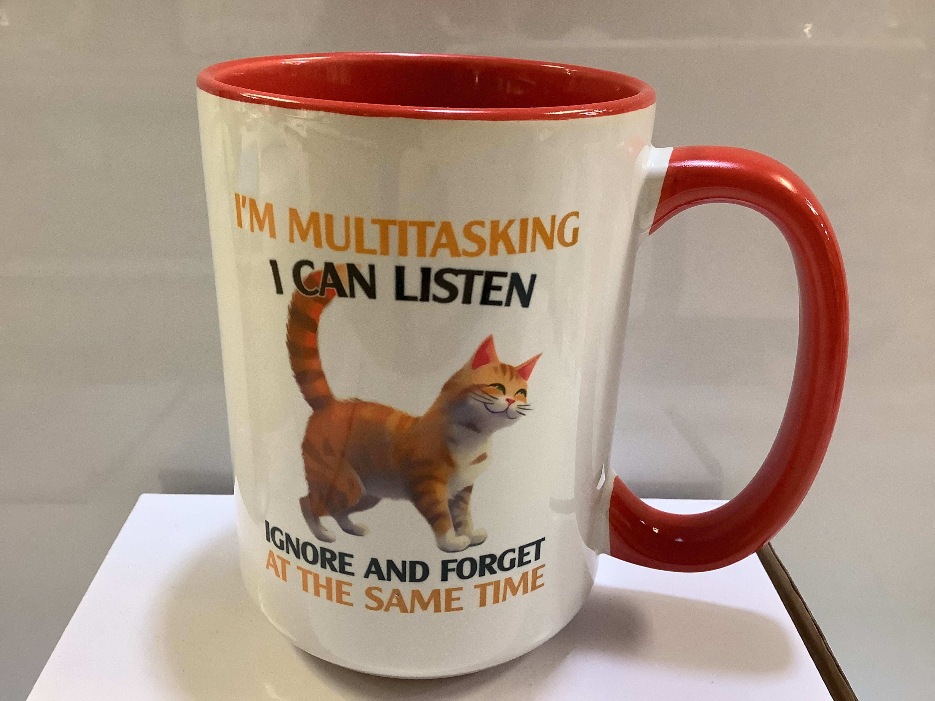 Funny Cat Coffee Mug - Multitasking Quote