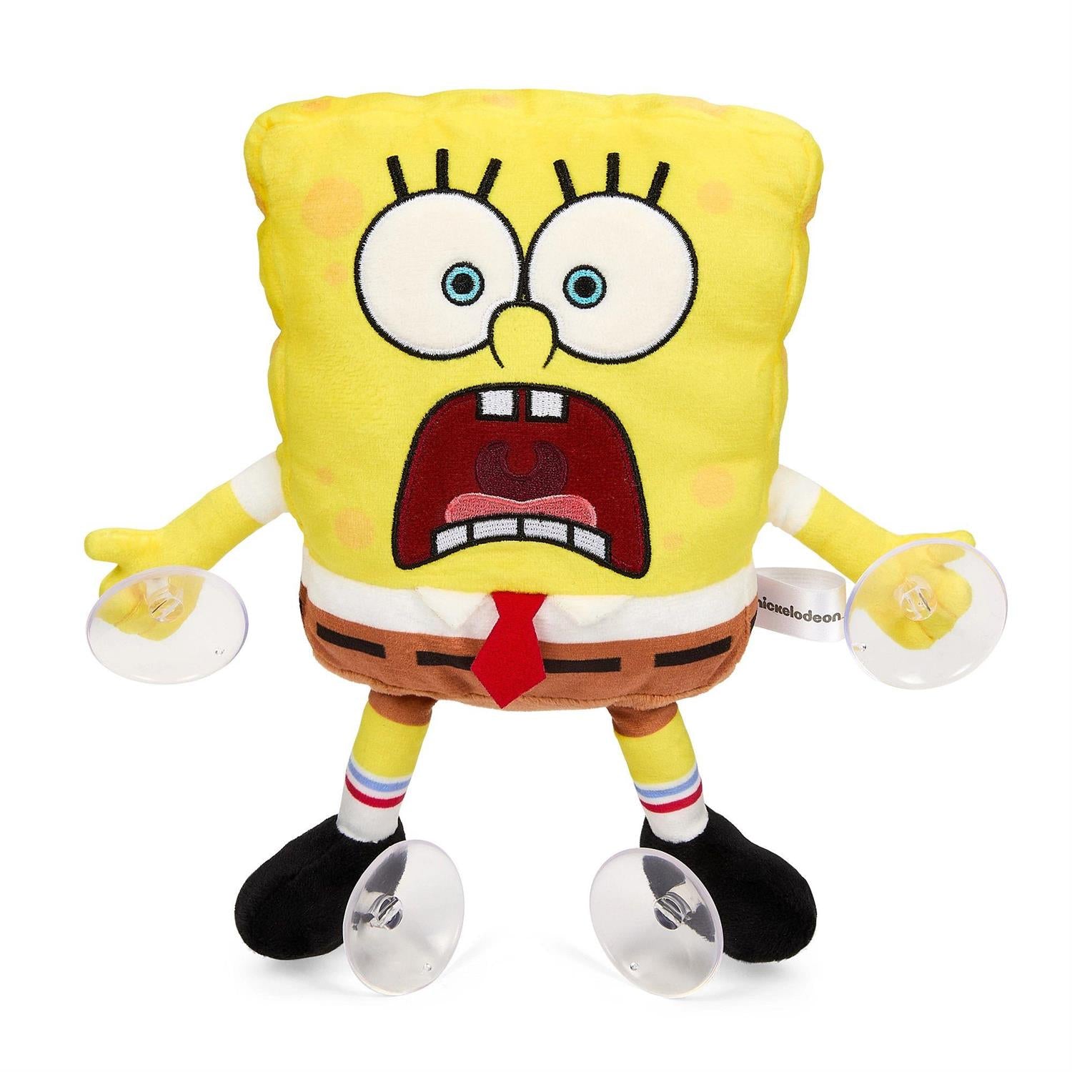 Scared SpongeBob Plush with Suction Cups, 7.874 Inches Tall, Perfect for Windows and Smooth Surfaces