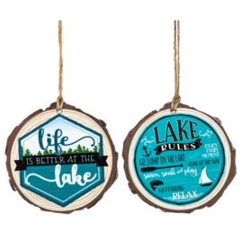 Resin Lake Ornaments - 2 designs to choose from. Life is better at the lake or Lake Rules. 