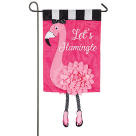 Let's Flamingle Flamingo Garden Flag