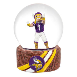 NFL Team Minnesota Vikings Water Globe featuring the Vikings Mascot in #1 Purple Jersey. 