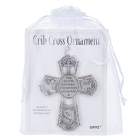 New Baby Crib Cross Ornament - White