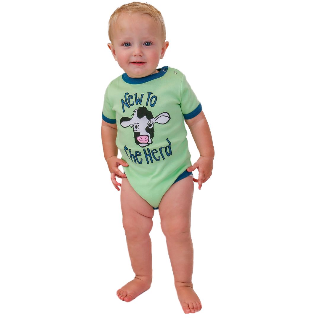 New to the Herd Creeper Infant Bodysuit - Patina Green