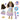 Princess doll with accessories including a dress, hair, and toys on a white background