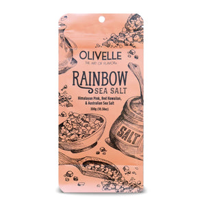 Rainbow Sea Salt Blend with pink, red, and white crystals.