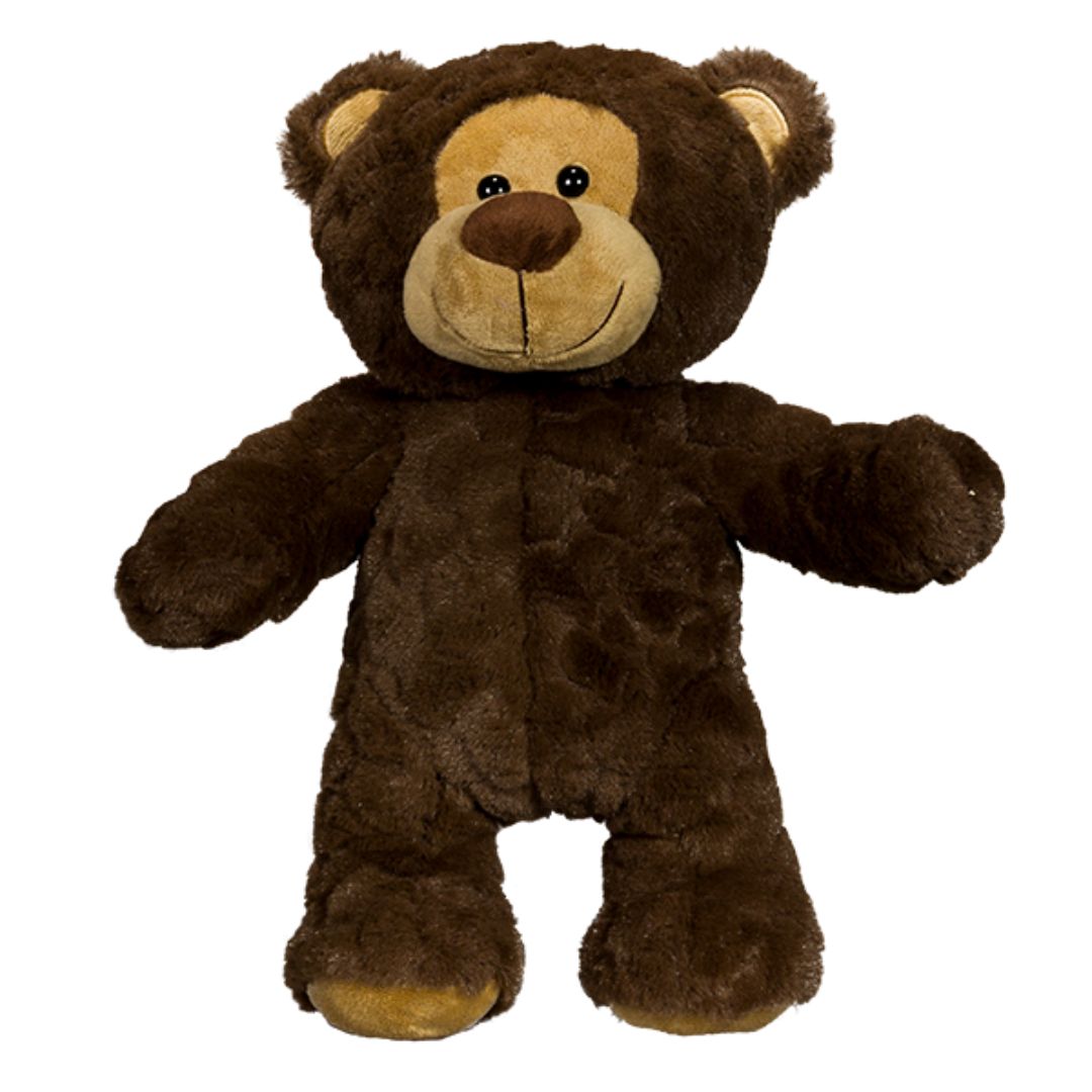 16-inch Romeo the bear with heart-shaped fur patterns, available at Chivilla Bay - perfect for gifting.