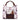 Sixtease Handbag with floral pattern and cowhide leather pocket on a white background