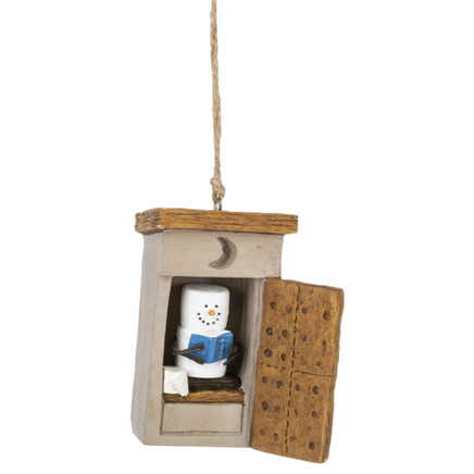 S'mores outhouse ornament