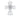 Silver cross ornament with heart-shaped engraving on a white background
