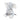 Gray plush elephant toy with a decorative bow on a white background