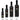 Four dark glass bottles of Olivelle Smoked Salted Olive Oil in 100 mL, 250 mL, 500 mL, and 750 mL sizes, arranged by volume from smallest to largest on a white background with text labels below each bottle.