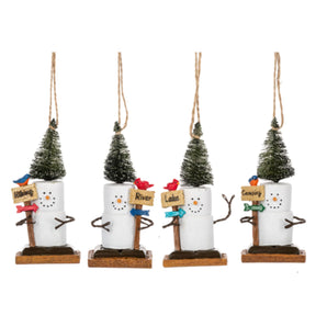 S'mores Marshmallow Outdoor Fun Ornaments - assorted