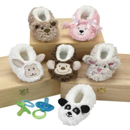 Snoozies: Baby Animal Sherpa Slippers, infant mocassins, asstd sizes
