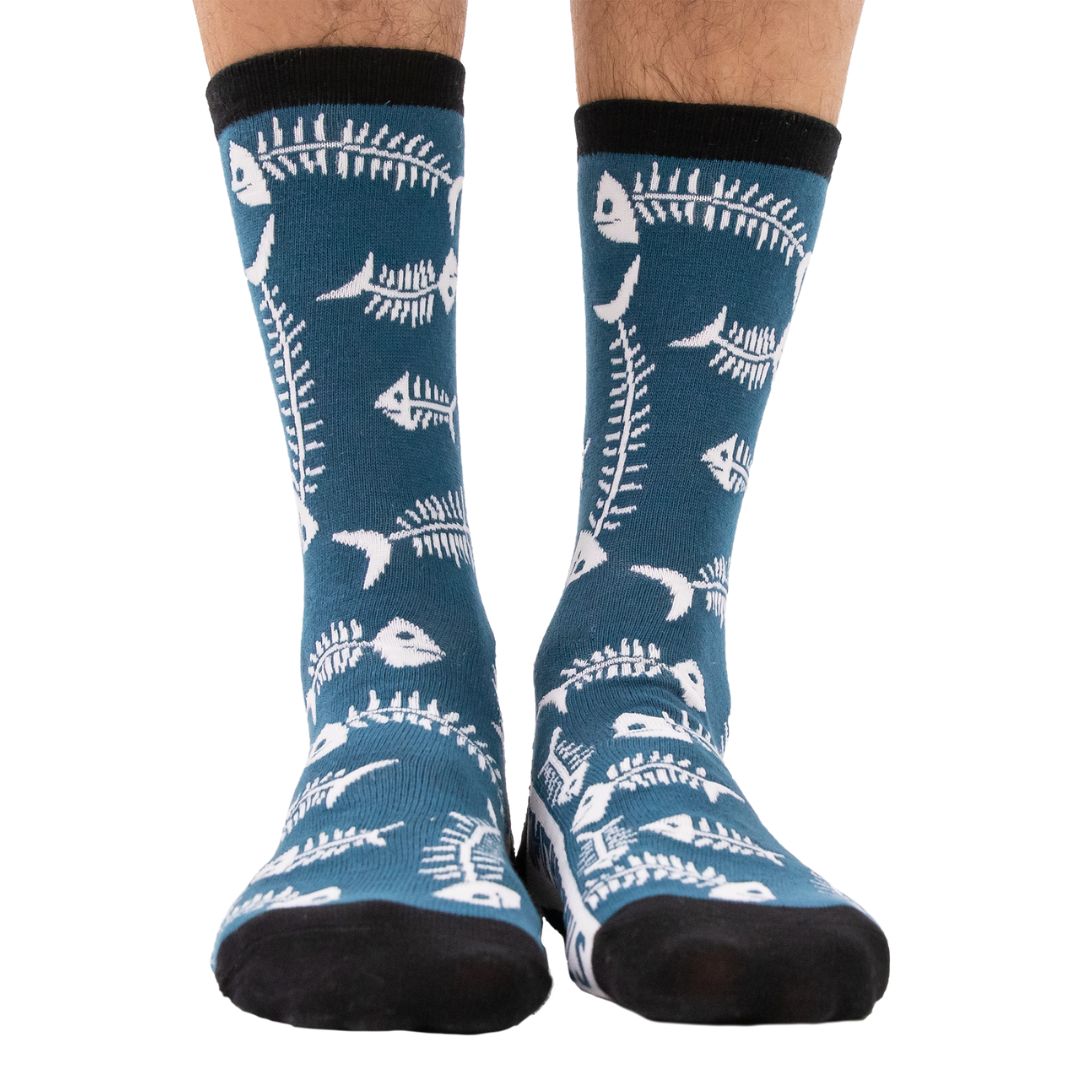Unisex 'Something Smells Fishy' funny crew socks, perfect for adding a touch of humor to your outfit or as a playful gift