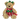 Teddy Bear dressed in the Festive Polka Dot Dress with Green headband and waistband for 16" plush stuffed animal