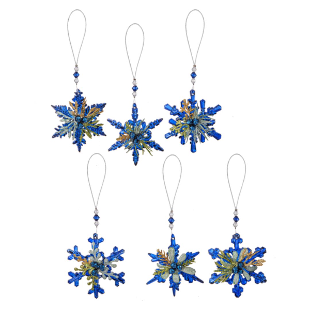 Teeny Mistletoe Snowflake Ornament Assorted