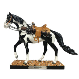Trail of Painted Ponies Winchester Black and White Native American Paint Horse  Figurine