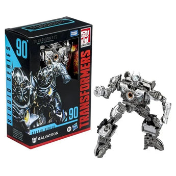 Transformers studio series 90 Galvatron Voyager Class figure next to its packaging