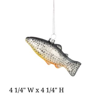 Trout Glass Fishing Ornament for Cabin Decor or Christmas Tree