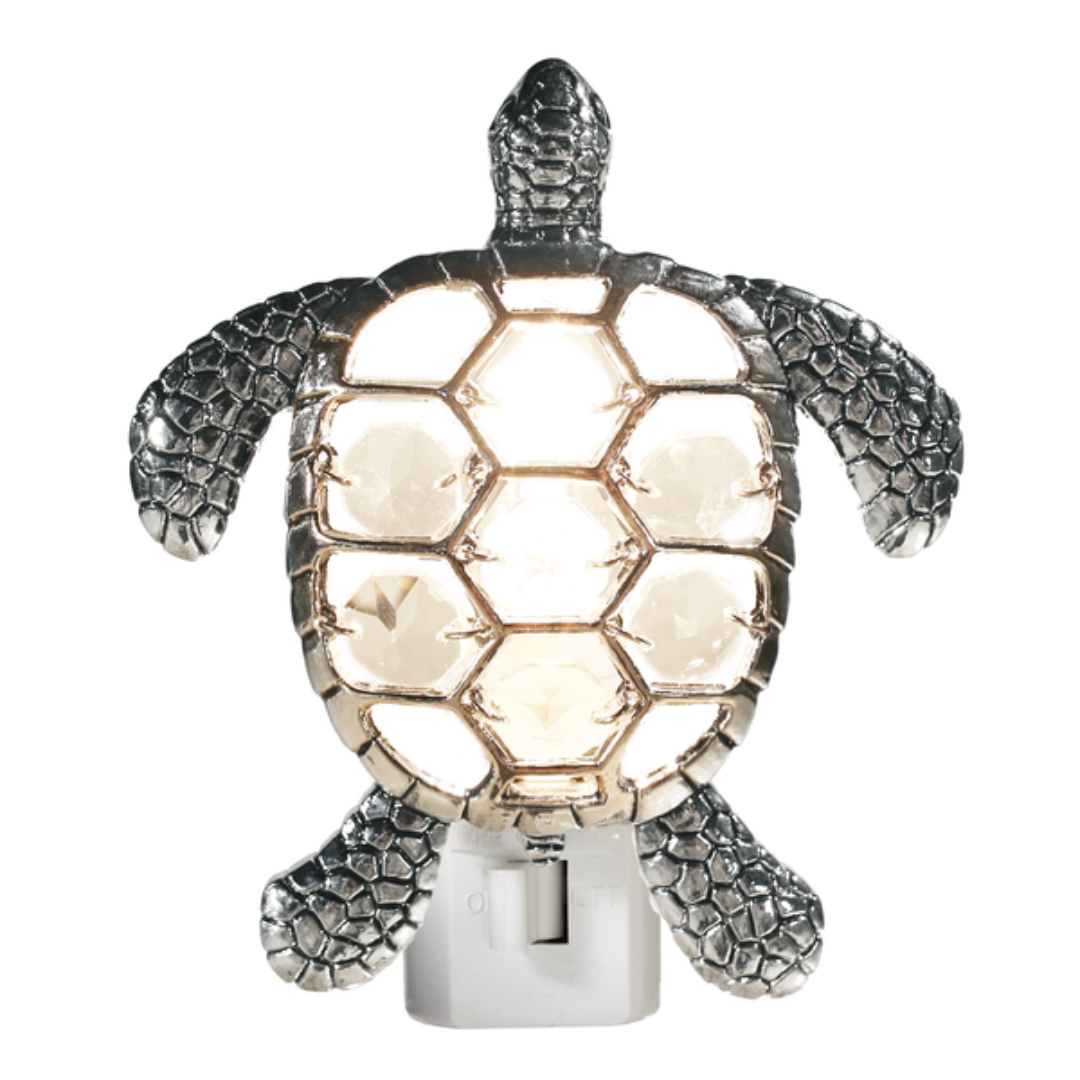Turtle LED Night Light with swivel plug. 4" x 2" x 4"