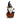 Black Hat warlock gnome with broom sitting on pumpkin figurine