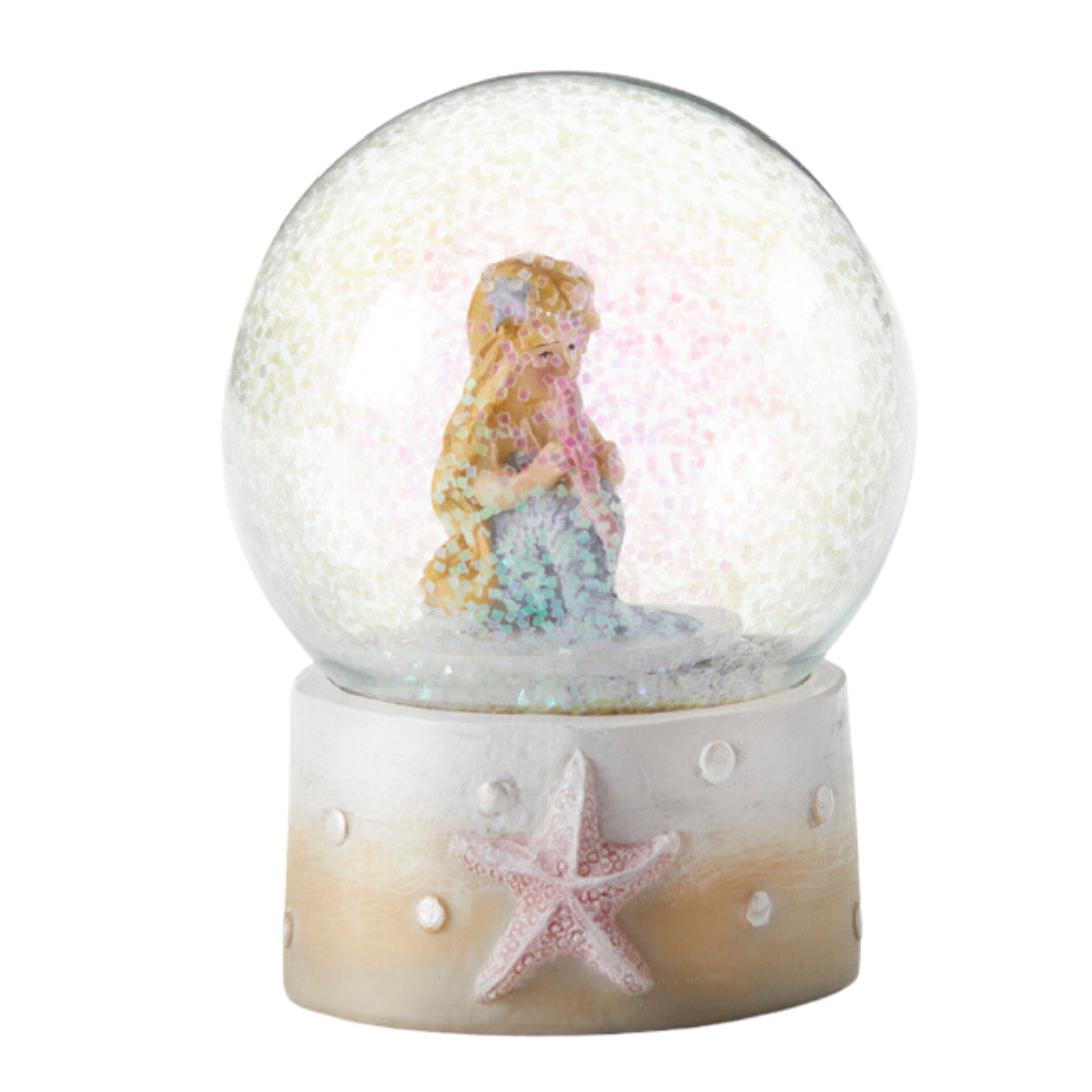 Water Globe with sitting mermaid, perfect gift for your little girl.