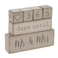 Wedding Calendar Count down 5 piece Block Set