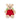 Plush toy bear wearing a red strawberry outfit with green hood on a white background