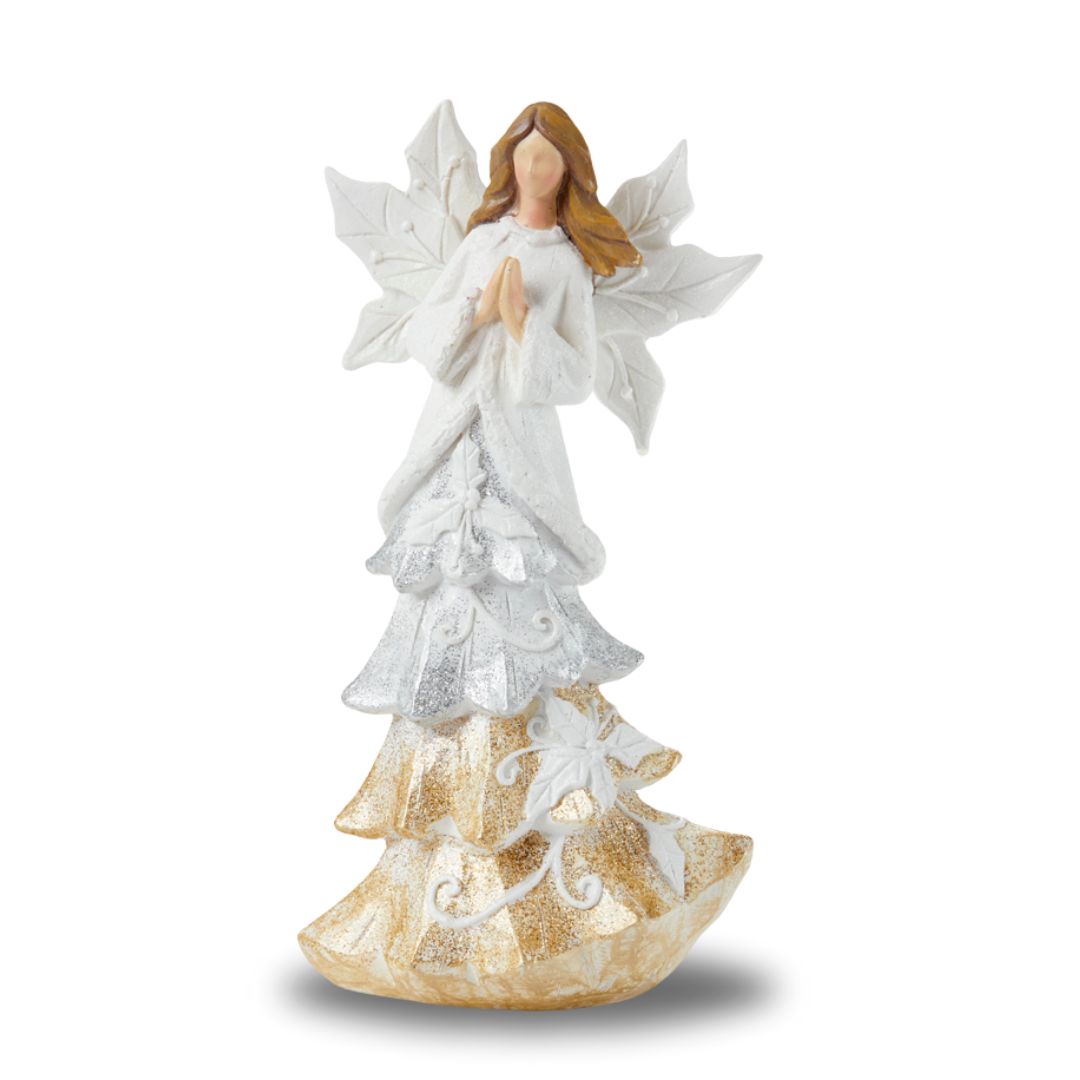Winter Angel with Gold tint 8 inches tall