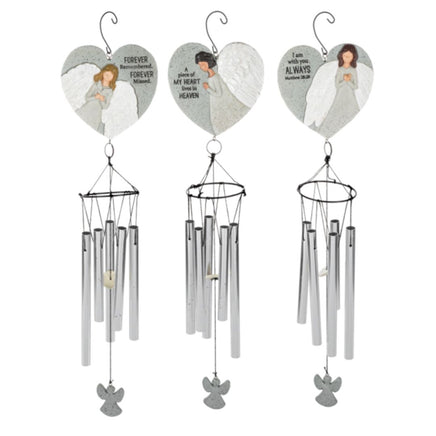 Wind Chimes Memorial Angel in 3 different designs and messages