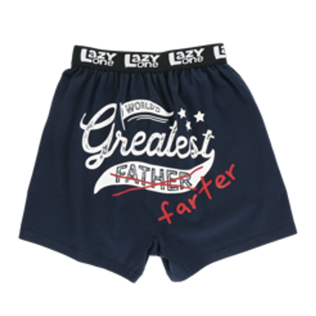 World's Greatest Farter Men's Boxers - Fun Gift for Dads, Dress Blue