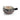 Black stoneware XO soup crock with cotton bowl cozy and handle, tied with rustic twine.
