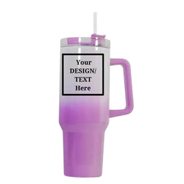 Your design, your text here to customize this 40 oz tumbler with handle and straw.
