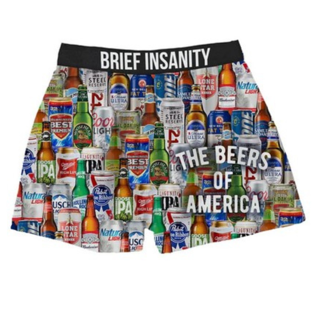 The Beers of America Unisex Boxer Shorts from Brief Insanity