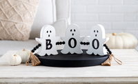 Wooden Ghost Halloween Decor with BOO