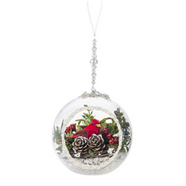 Ganz Christmas Cardinal Terrarium hanging ornament 
