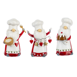 Christmas Cooking Gnome Figurines for holiday baking. Collect 1 or all 3. 5 1/4" tall