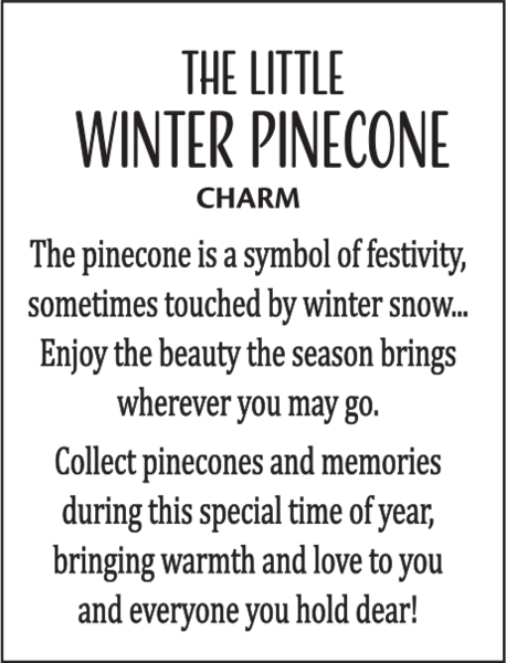 The little winter pinecone charm with mini insert card