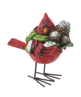 Red Christmas Cardinal with wire feet Figurine