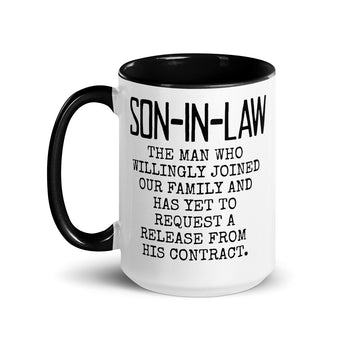 funny son in law mug black handle ceramic