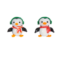 Mini Glass Penguin Charms with inspiratinal gift card