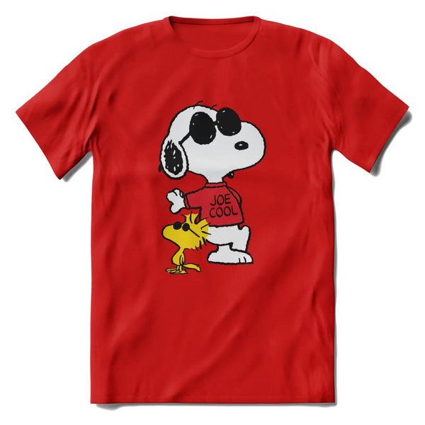 PEANUTS スノーボード 赤 ウッドストック joe cool Joe Cool Snoopy & Woodstock Red T-Shirt | Adult Medium – Chivilla Bay